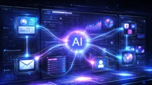 AI workflow automation dashboard connecting business apps