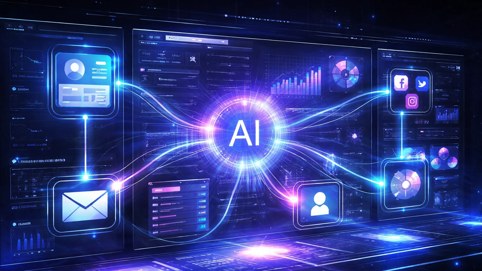 AI workflow automation dashboard connecting business apps
